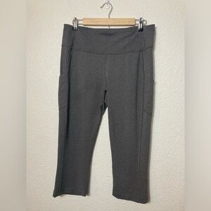 Garnett Hill gray speckled yoga pants capri leggings workout pants Large